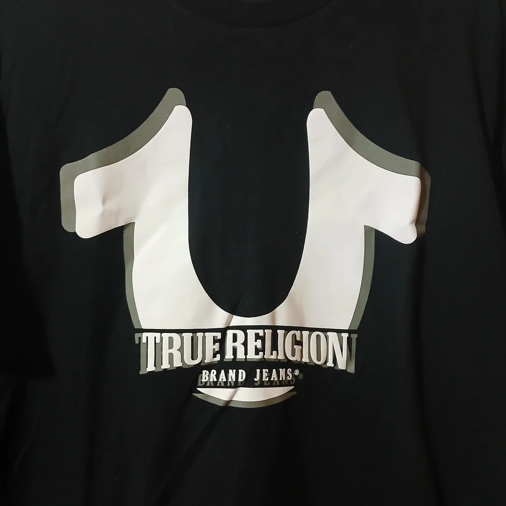 True Religion Black T-Shirt for Men Short Sleeve Size Large